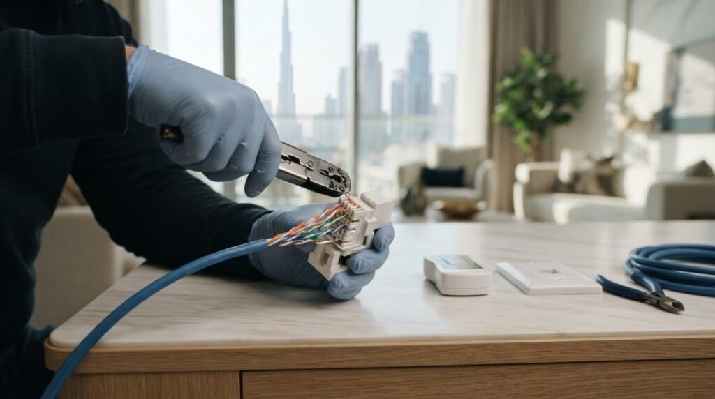 How to Terminate RJ45 Keystones in a Wall Plate in Dubai